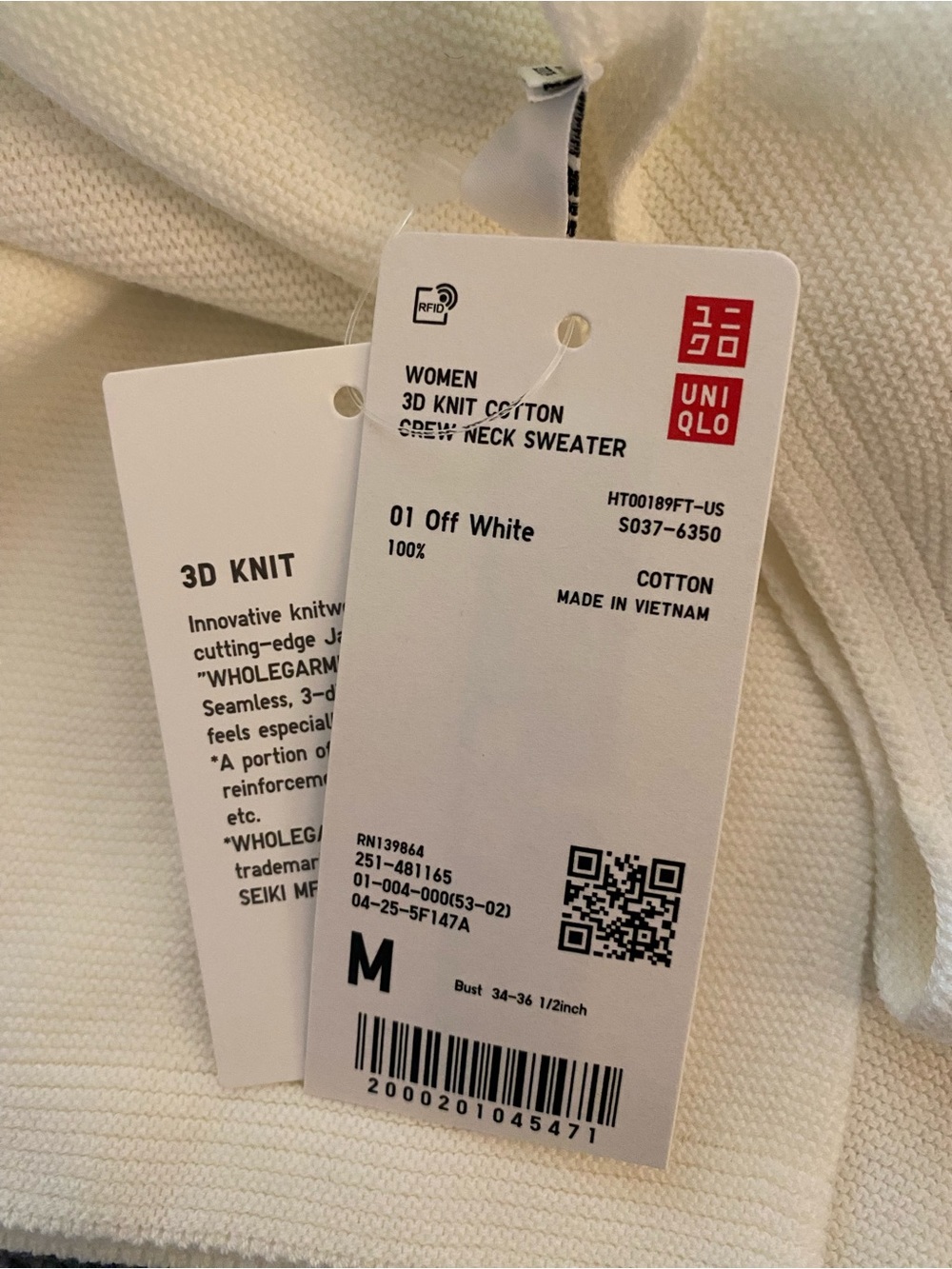 Uniqlo Striped Crewneck Sweater - White & Black - Picture 5 of 5